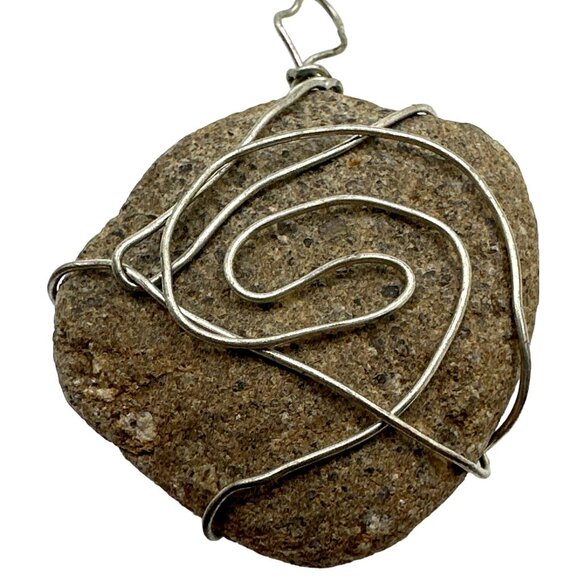 Handmade Wire Wrapped Natural Stone Pendant - Picture 1 of 4